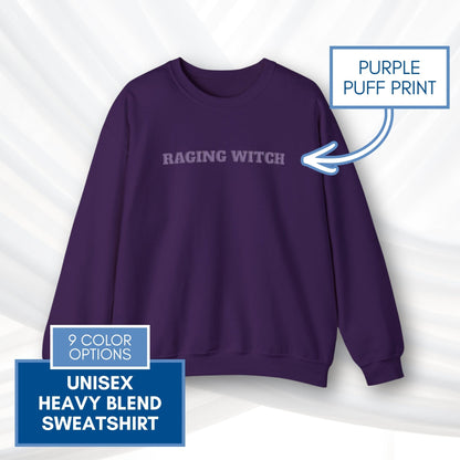 raging-witch-puff-print-unisex-crewneck-sweatshirt-activist-witchy-fall-feminist-apparel-purple
