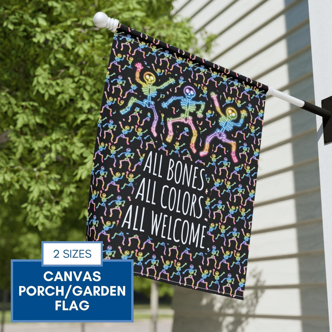 rainbow-dancing-skeletons-garden-flag-lgbtq-ally-halloween-porch-flag-hand-drawn-art
