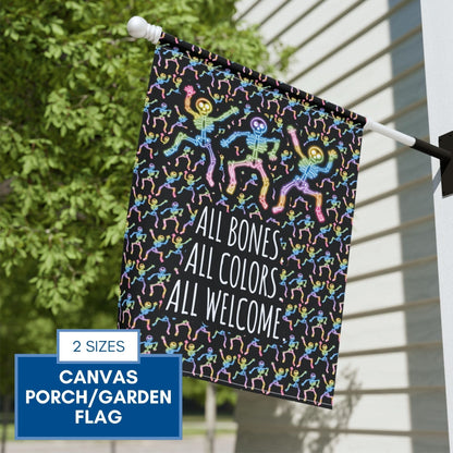 rainbow-dancing-skeletons-garden-flag-lgbtq-ally-halloween-porch-flag-hand-drawn-art