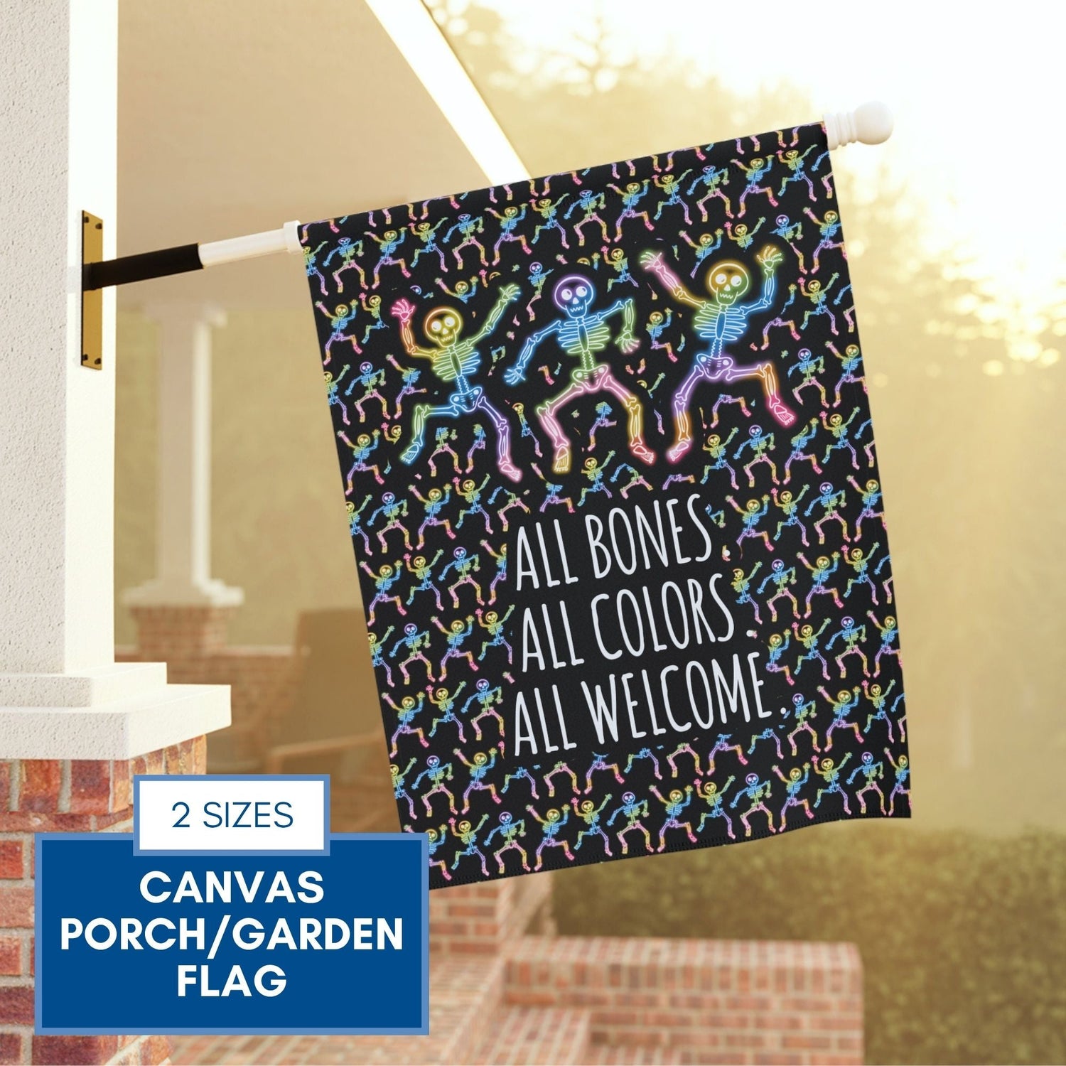 rainbow-dancing-skeletons-garden-flag-lgbtq-ally-halloween-porch-flag-hand-drawn-art