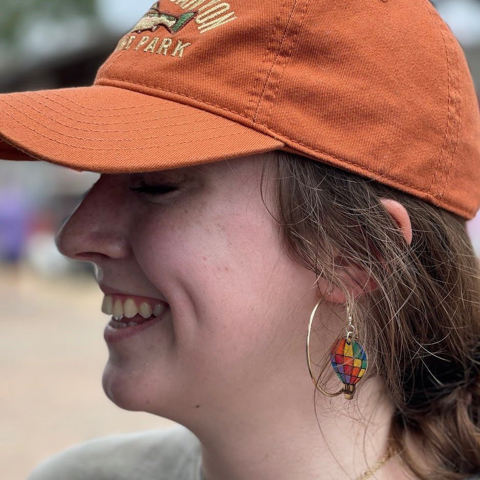 Rainbow Hot Air Balloon Earrings - - Cate&