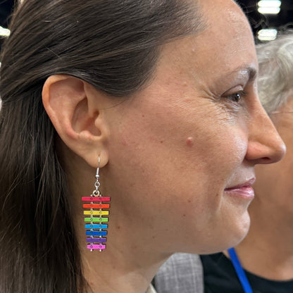Rainbow Xylophone Wooden Earrings - Cate&