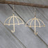 Rainy Day Umbrella Wooden Dangle Earrings - Natural Wood - Cate&