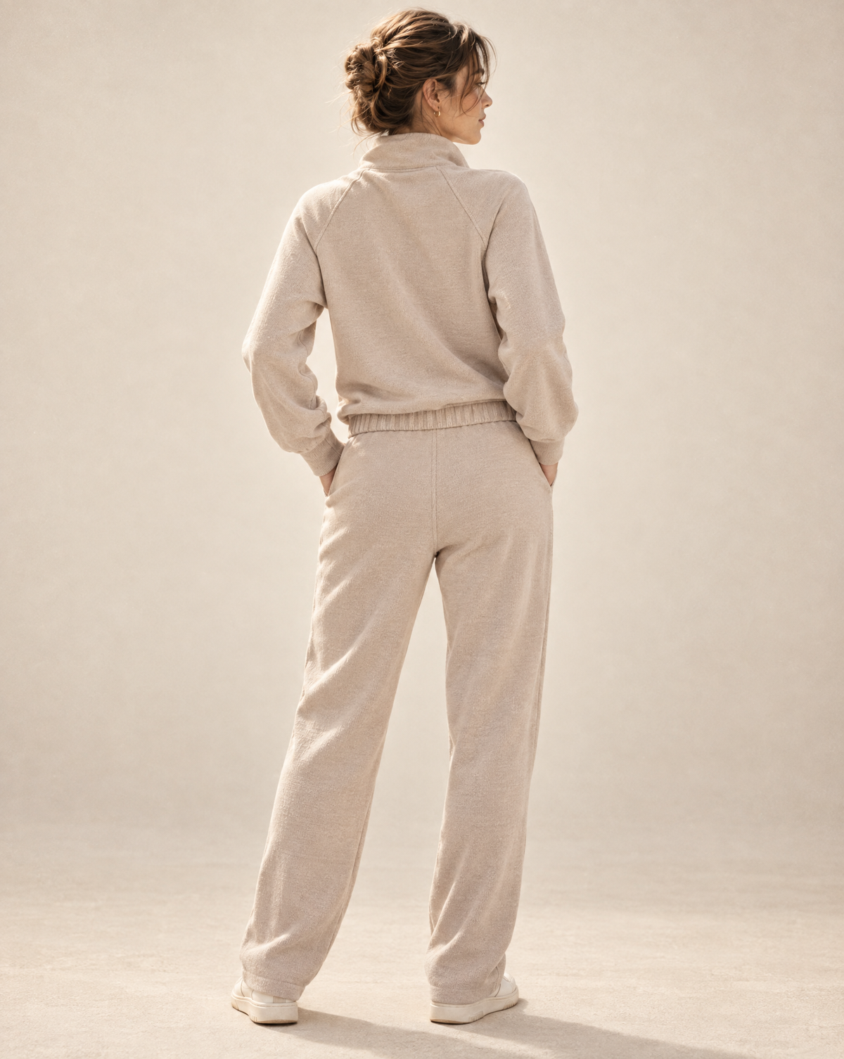 RIB BRUSHED STRAIGHT PANTS
