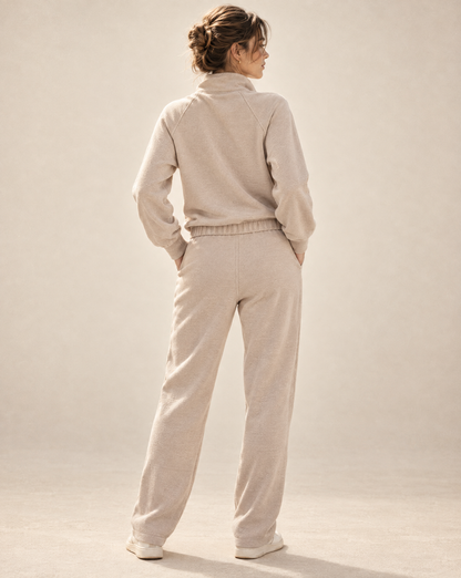 RIB BRUSHED STRAIGHT PANTS