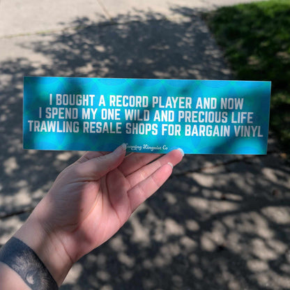 Bargain Vinyl bumper sticker