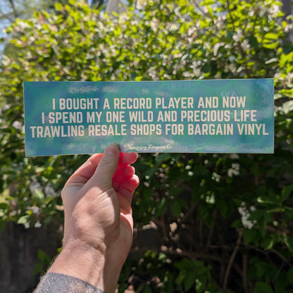 Bargain Vinyl bumper sticker