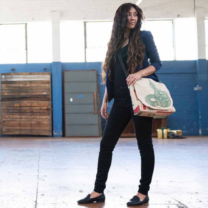 cool girl messenger bag from recycled material