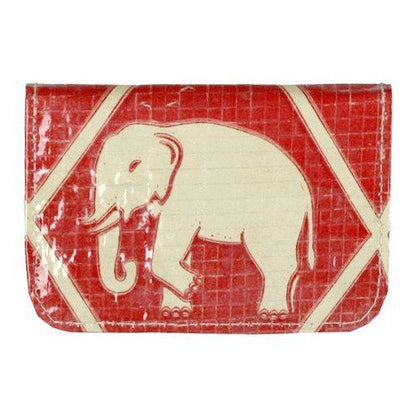 recycled cement cardholder -  red elephant design