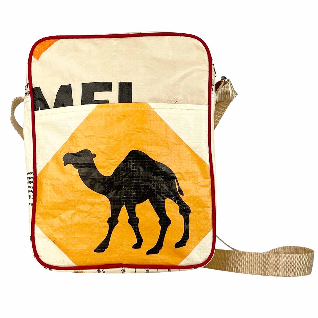deep pocket recycled crossbody bag - camel