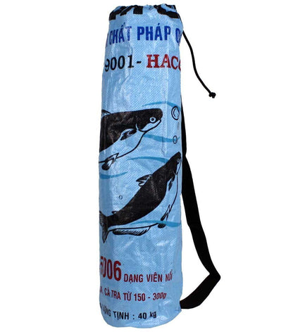 recycled yoga mat bag - blue