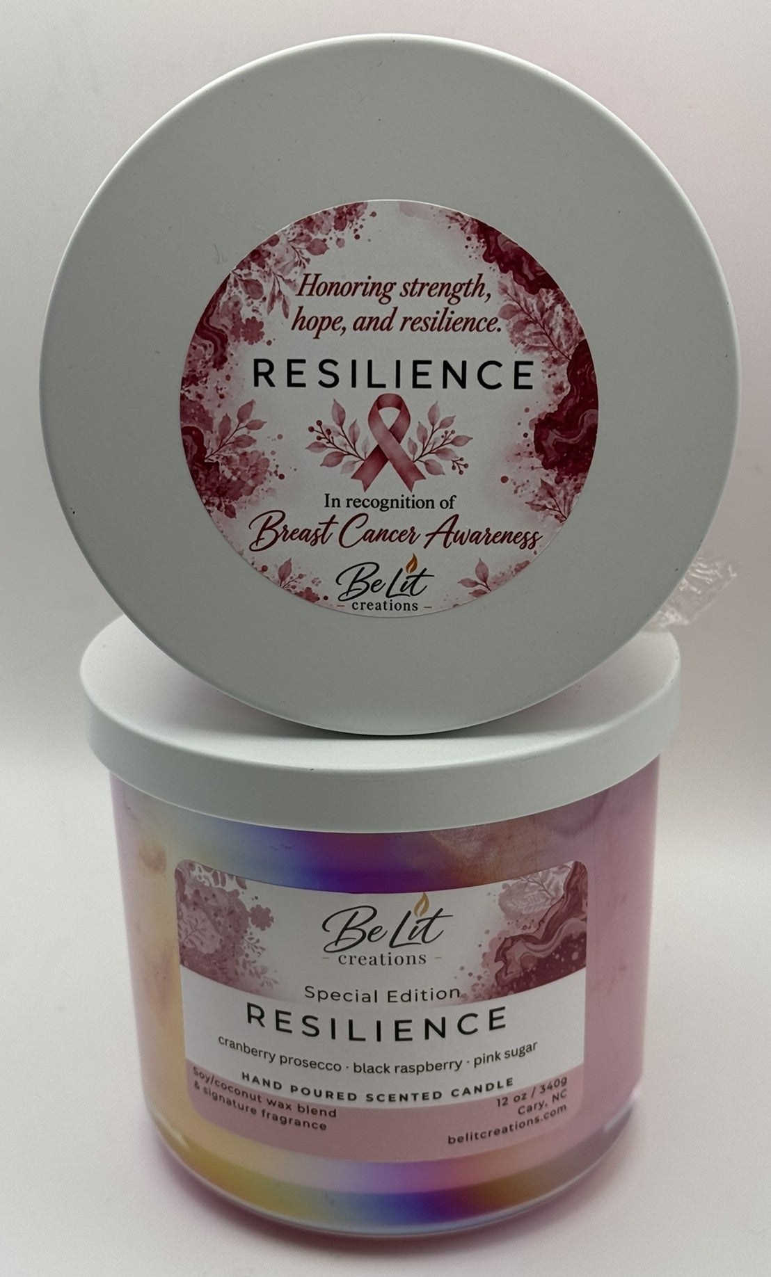 Resilience | Breast Cancer Awareness Tribute Candle
