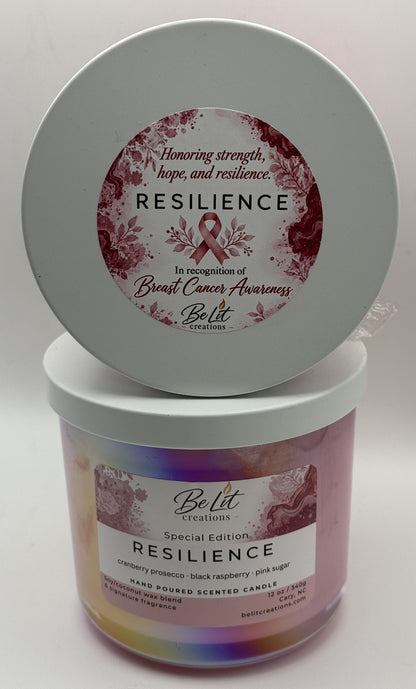 Resilience | Breast Cancer Awareness Tribute Candle