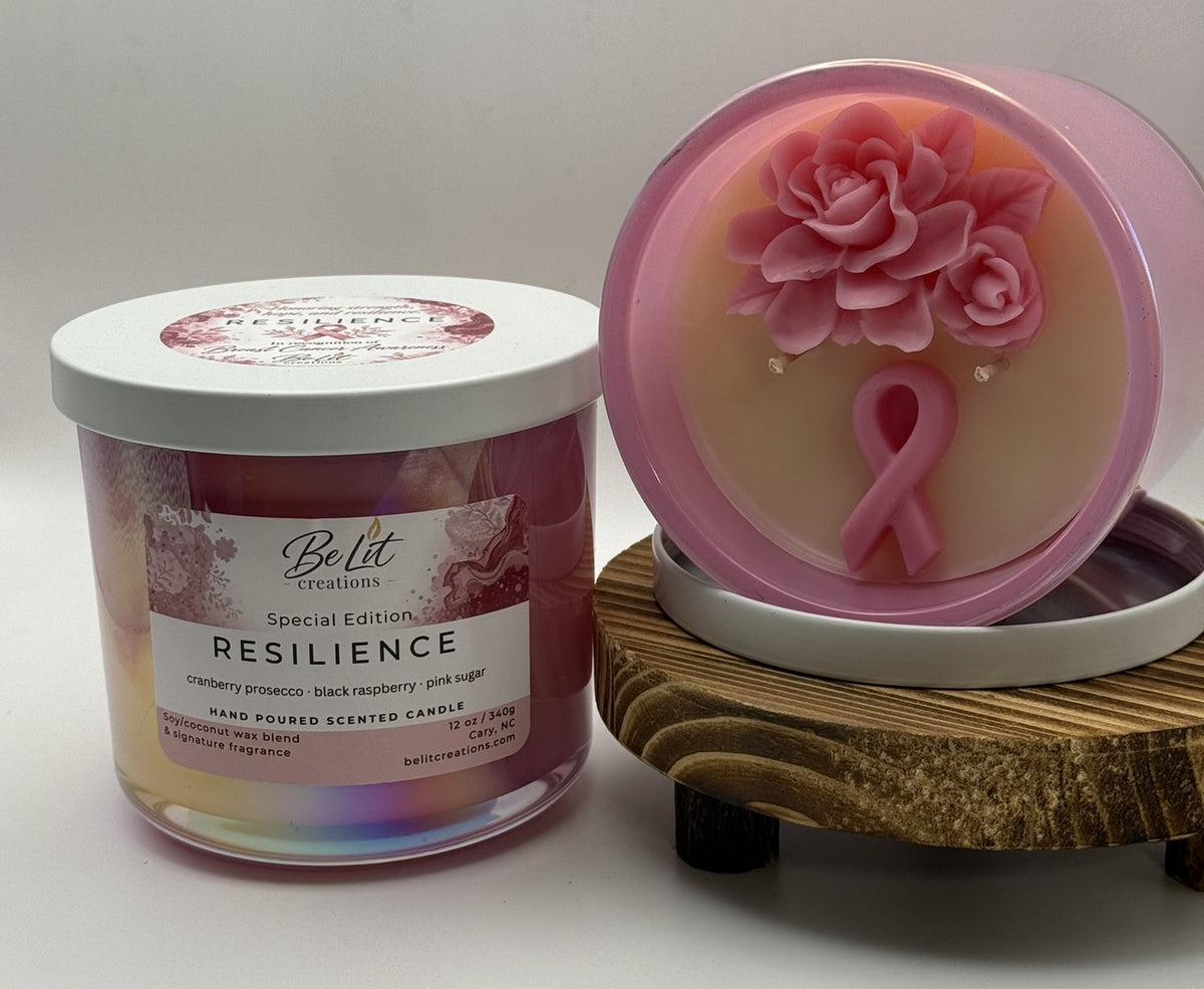 Resilience | Breast Cancer Awareness Tribute Candle