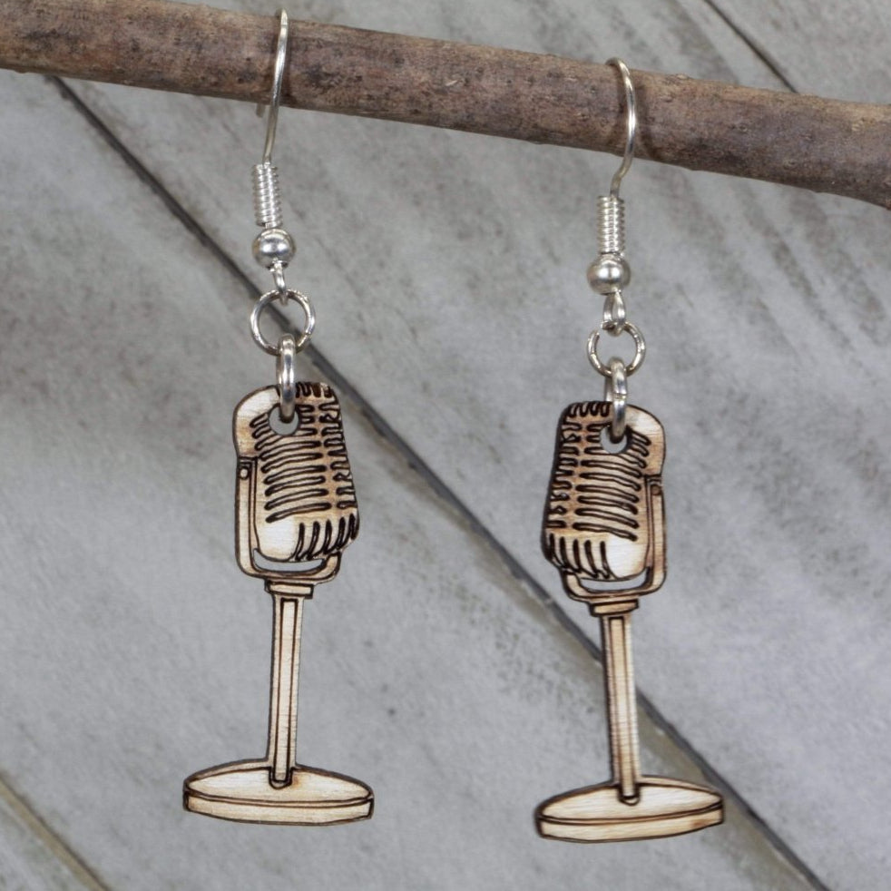 Retro Microphones Dangle Earrings - - Cate&