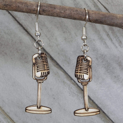Retro Microphones Dangle Earrings - - Cate&