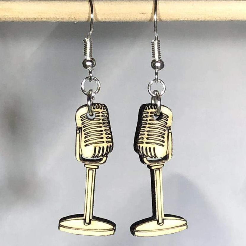 Retro Microphones Dangle Earrings - - Cate&