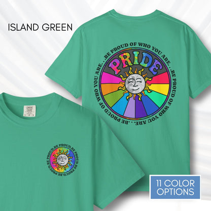 retro-rainbow-sun-be-proud-lgbtq-pride-shirt-gay-lesbian-bi-trans-ally-rainbow-island-green