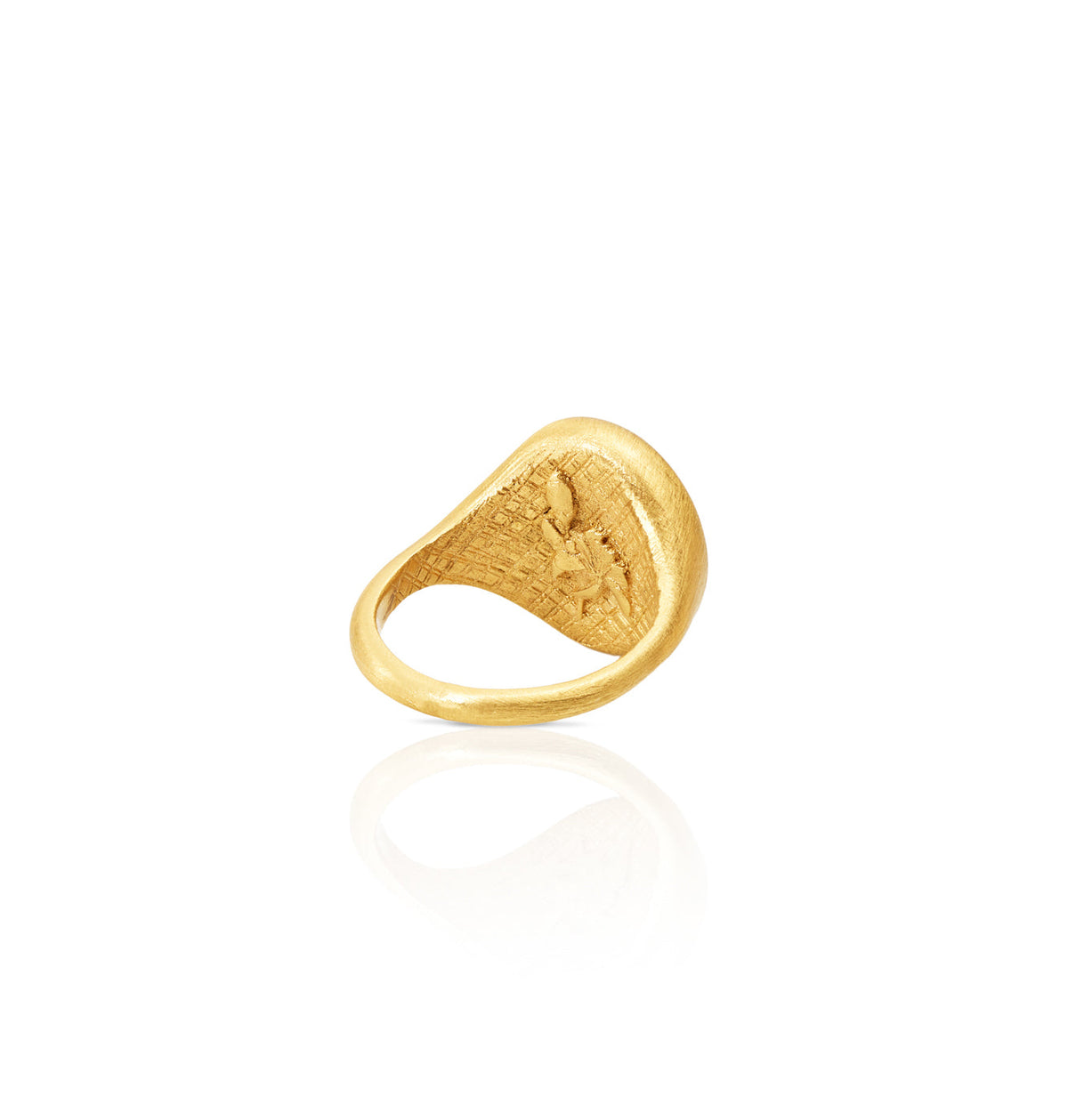 Mother of Pearl Gold Orange Blossom Signet Ring