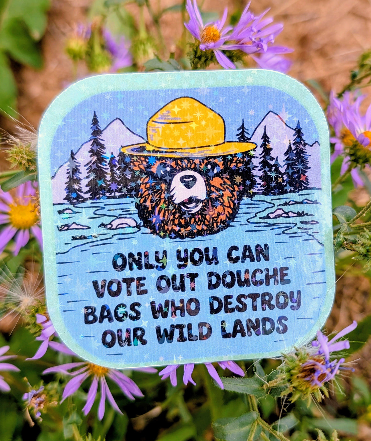 Support Wildland Firefighters, Climate Change, Protect Our Public Lands Glitter Vinyl Sticker