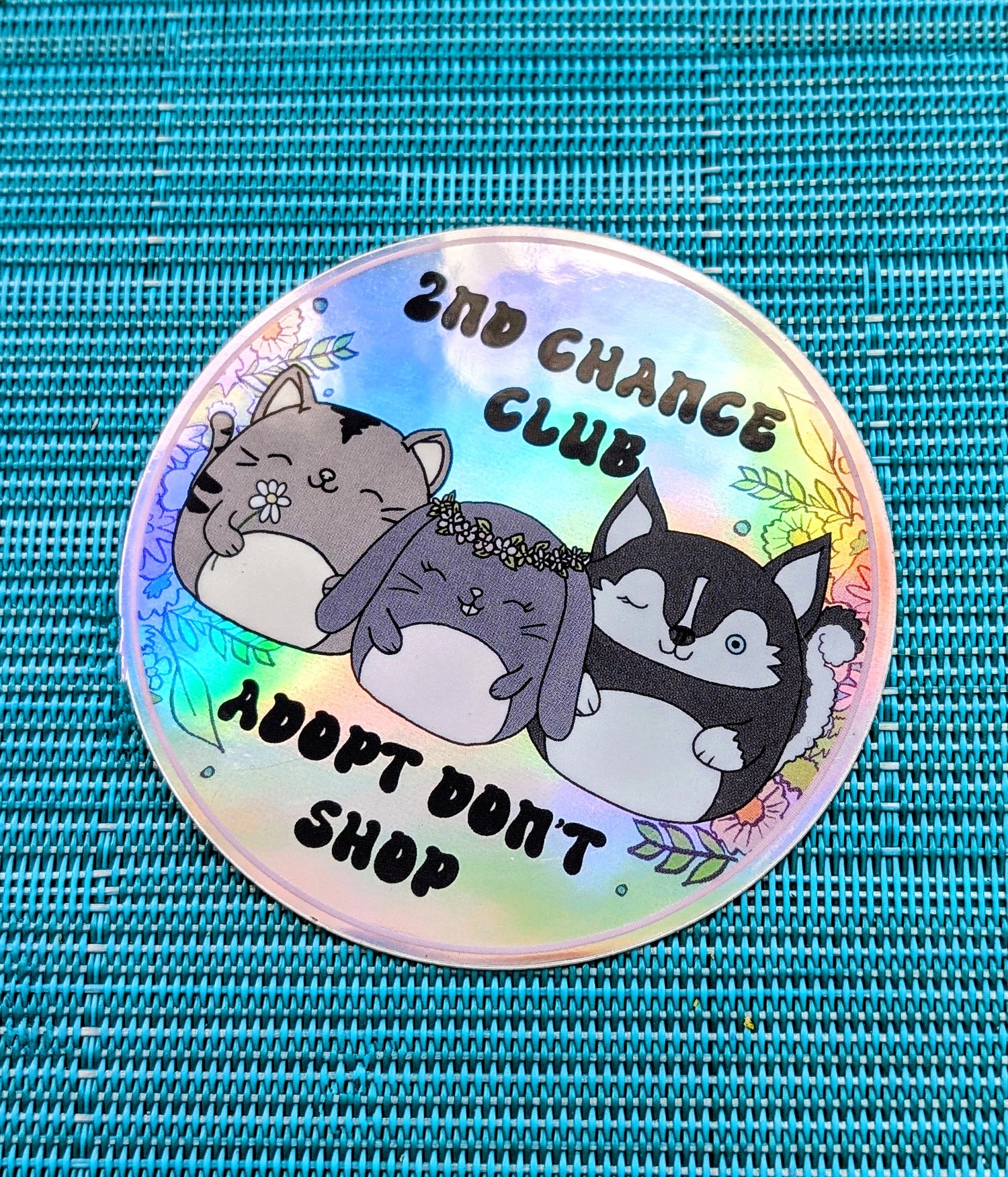 Holographic Vinyl Sticker, Adopt Don&