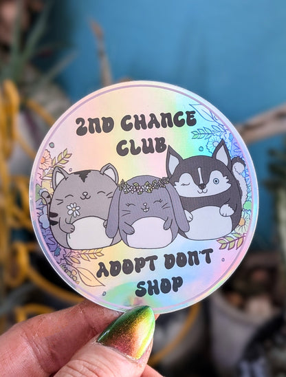 Holographic Vinyl Sticker, Adopt Don&