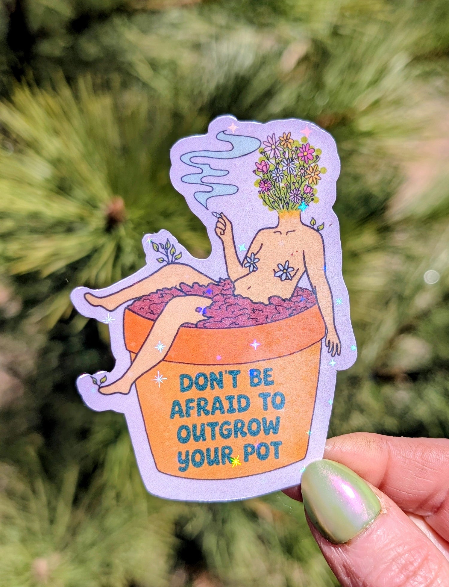 Outgrow Your Pot Feminist Vinyl Sticker