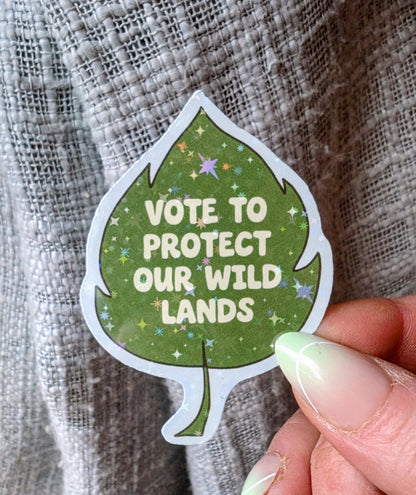 Support Wildland Firefighters, Climate Change, Protect Our Public Lands Glitter Vinyl Sticker