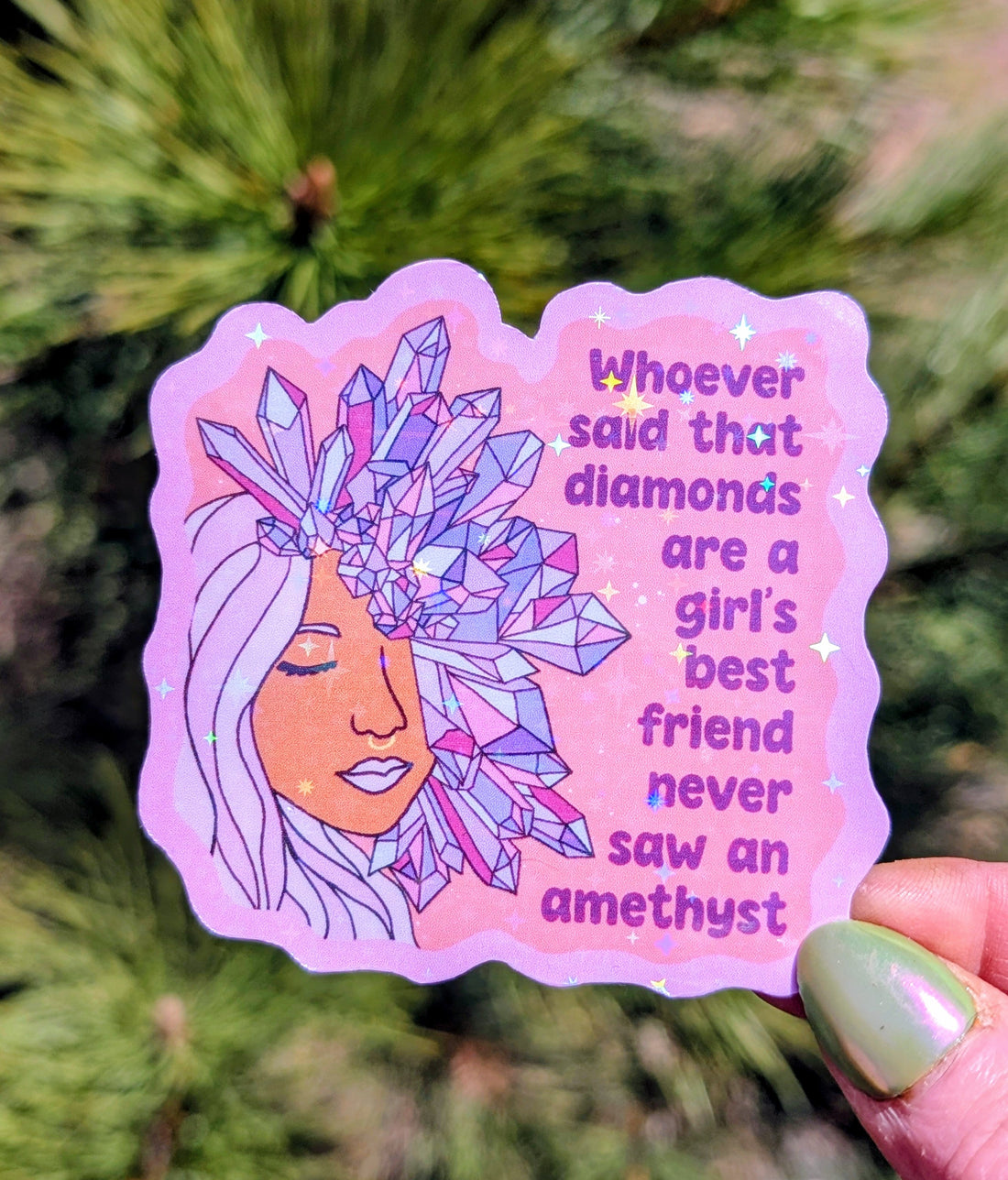 Crystal Lover Inspirational Feminist Vinyl Sticker