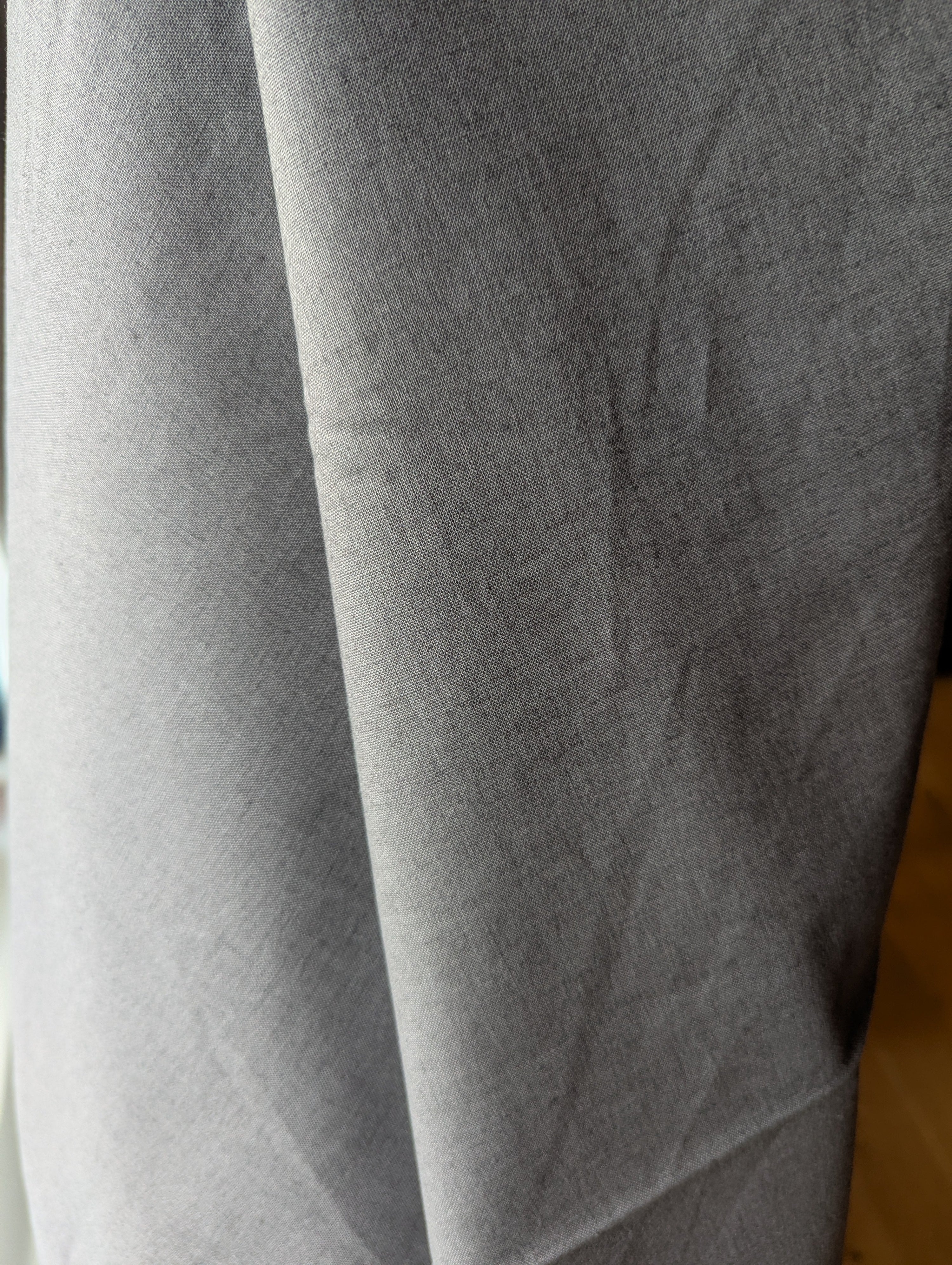 Gray linen cotton blend fabric