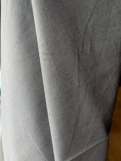 Gray linen cotton blend fabric