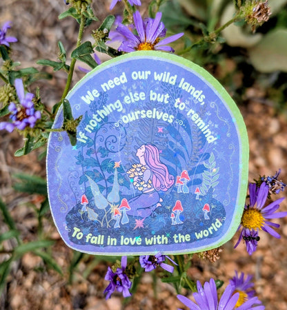 Support Wildland Firefighters, Climate Change, Protect Our Public Lands Glitter Vinyl Sticker, Wild Woman