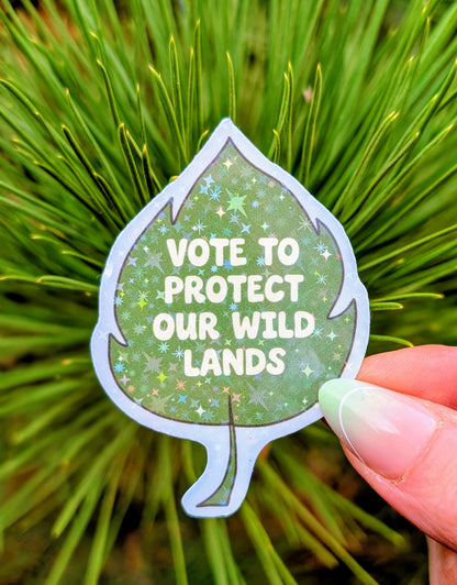 Support Wildland Firefighters, Climate Change, Protect Our Public Lands Glitter Vinyl Sticker