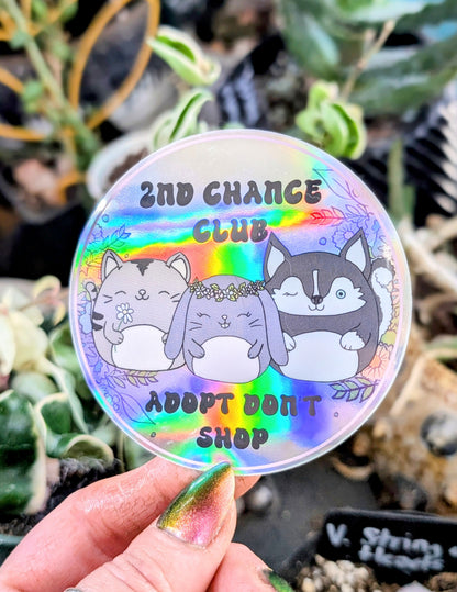 Holographic Vinyl Sticker, Adopt Don&