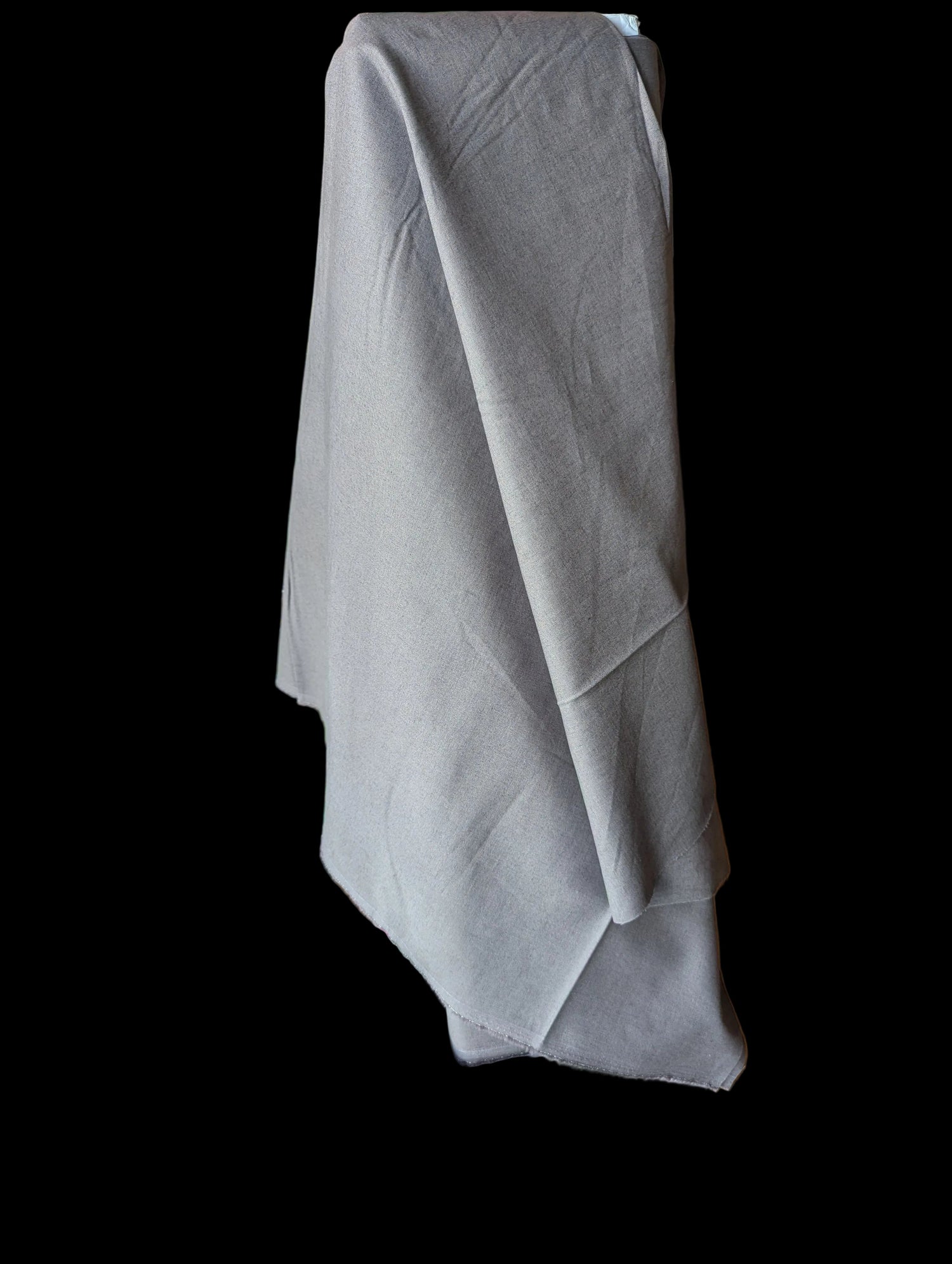 Gray Cotton linen blend draped over the bolt.