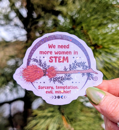 Witchy STEM Inspirational Feminist Vinyl Sticker