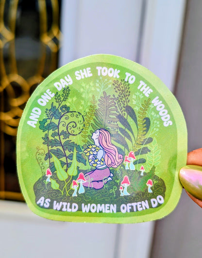 Wild Woman Inspirational Feminist Vinyl Sticker