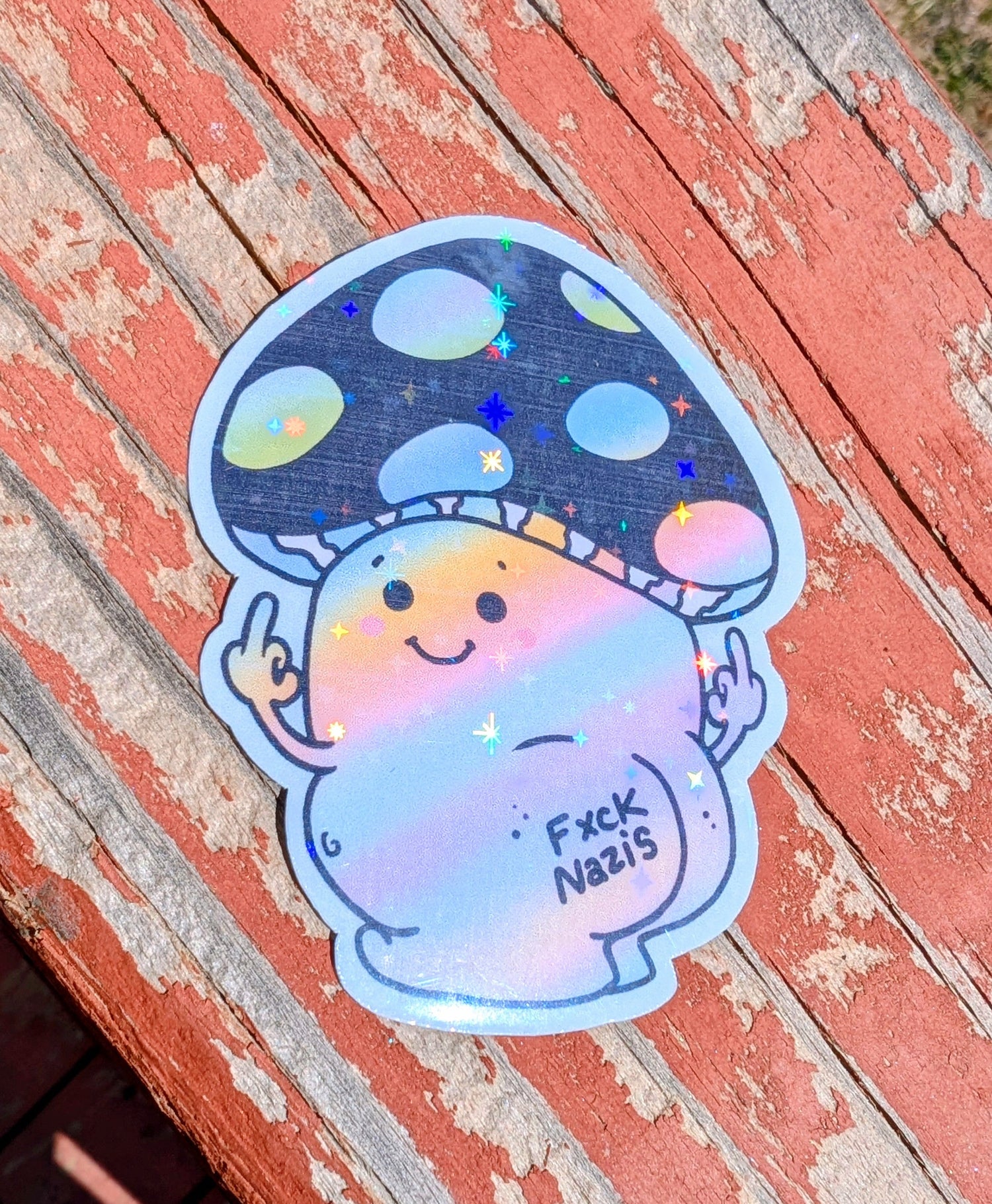 Anti-fascist Activist Mushroom Inspirational Feminist Vinyl Sticker