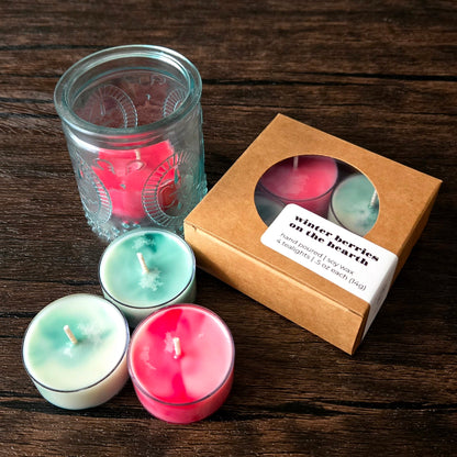 Winter Berries on the Hearth Tealight Candles