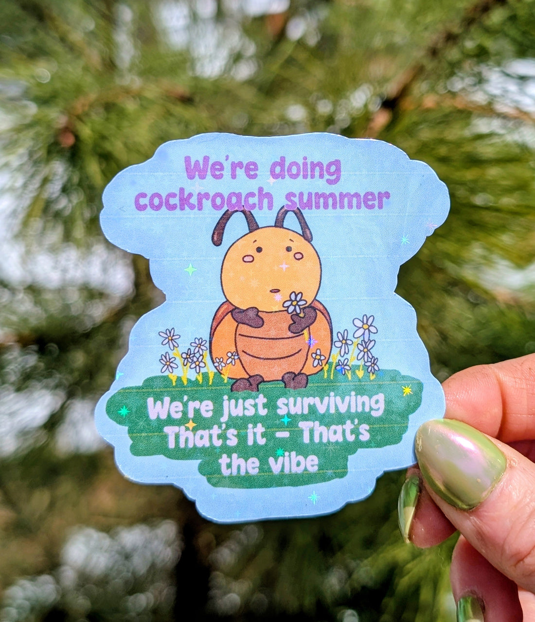 Feminist Feral Cockroach Vinyl Sticker