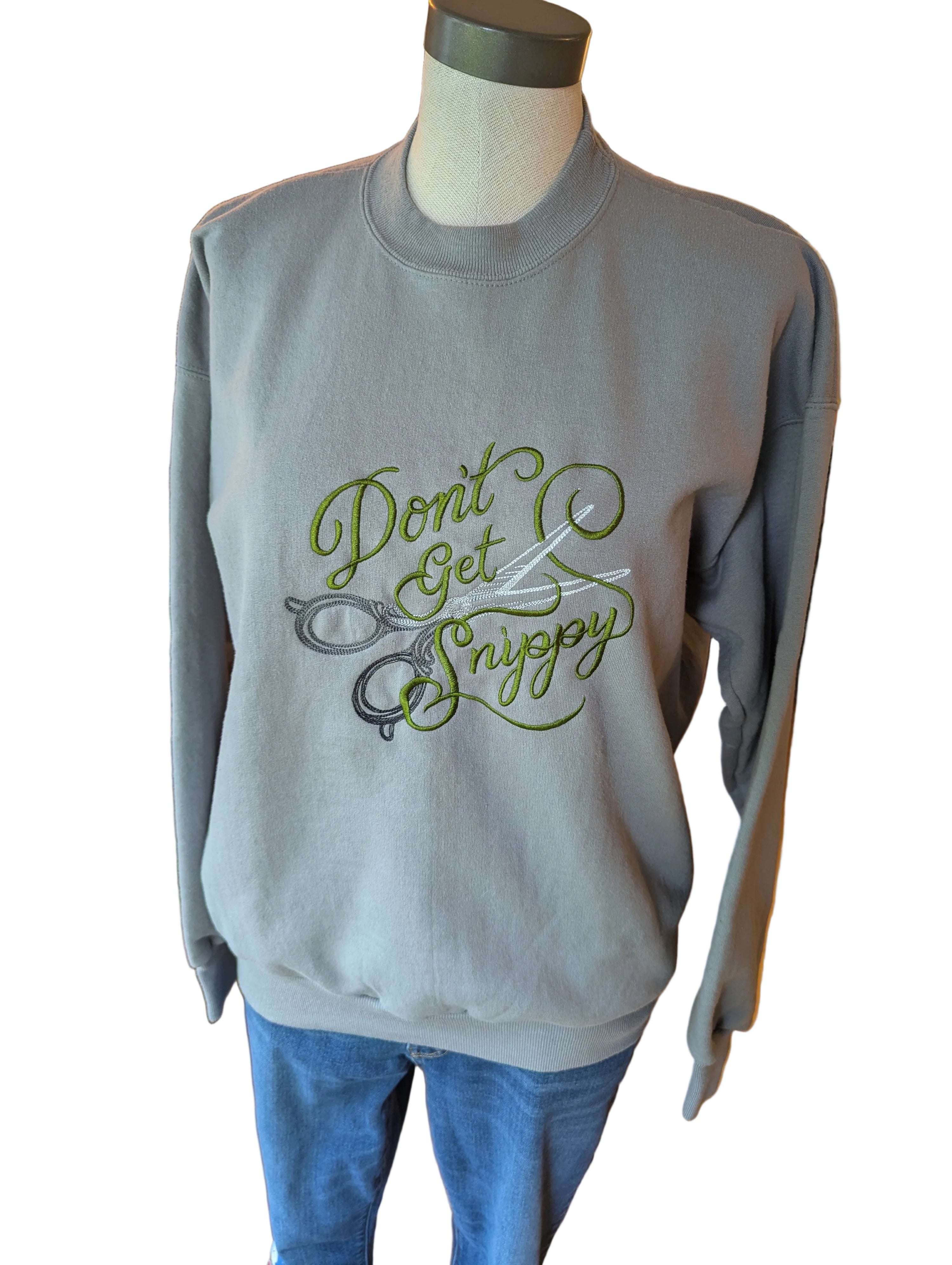 Gray sweatshirt with &