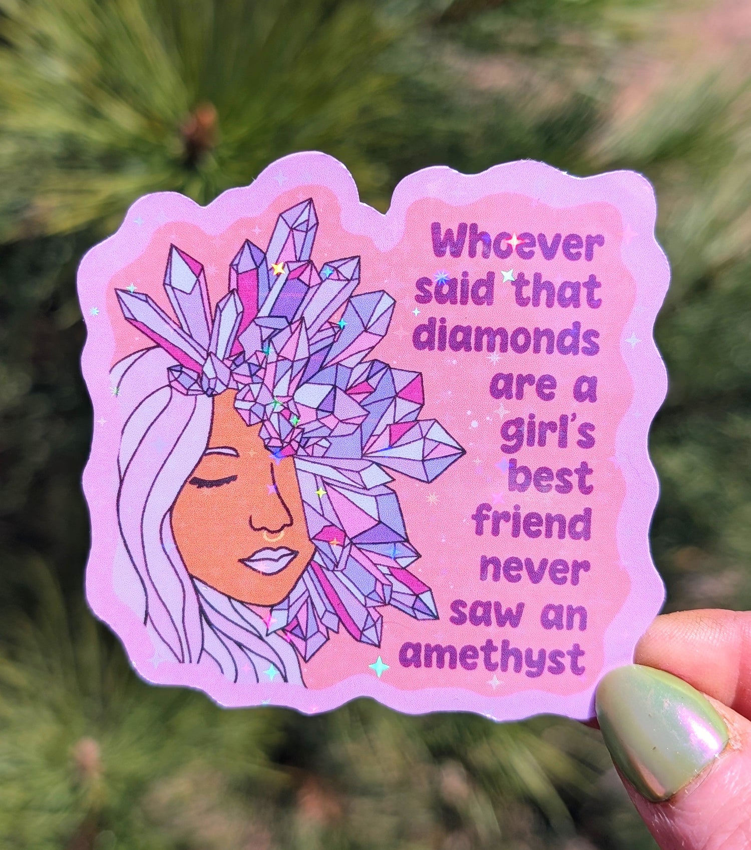 Crystal Lover Inspirational Feminist Vinyl Sticker