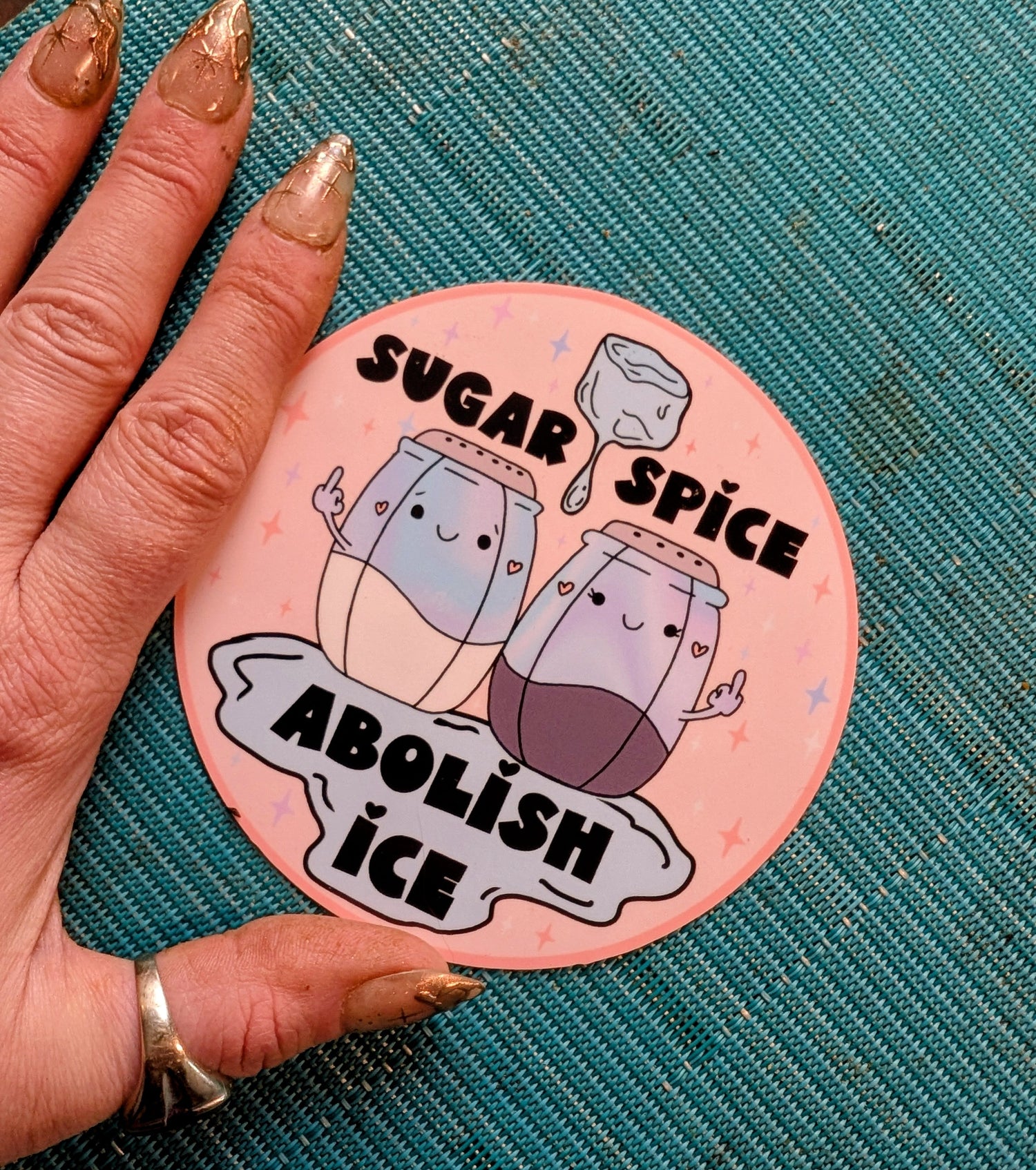 XL Abolish Ice, Smash the Patriarchy Inspirational Anti-fascist Vinyl Sticker