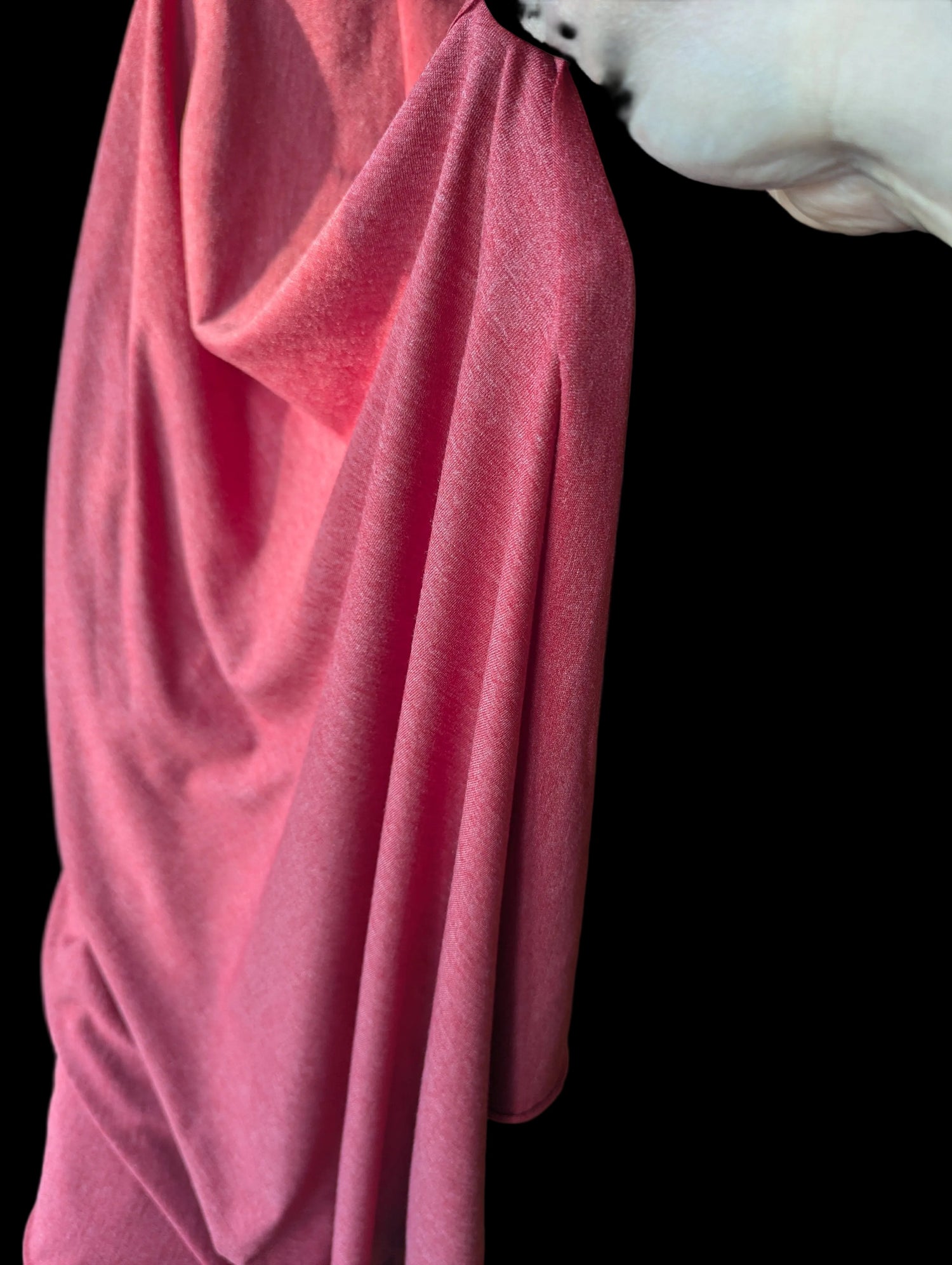 Vintage T-shirt weight cotton spandex in a red tomato color with a fluid drape
