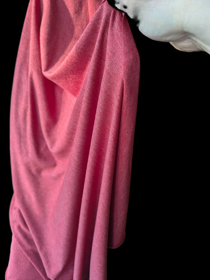 Vintage T-shirt weight cotton spandex in a red tomato color with a fluid drape