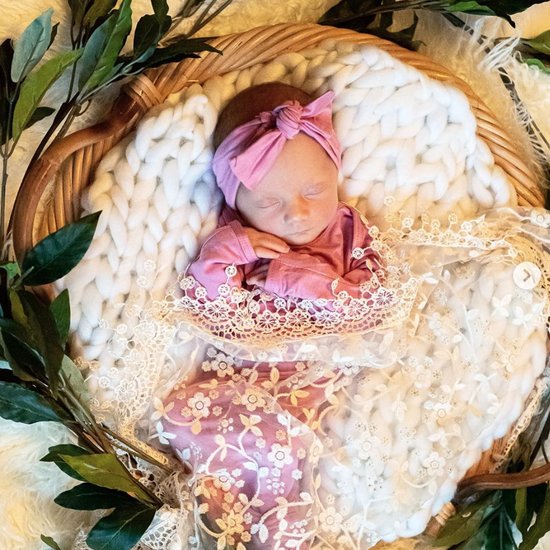 Knotted Newborn Gown - Rose