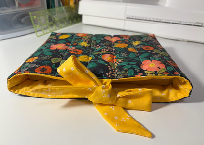 Soft Quilted Book Sleeve with Tie Close