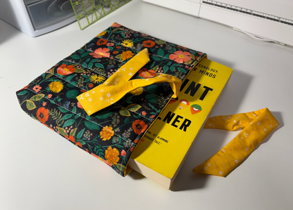 Soft Quilted Book Sleeve with Tie Close