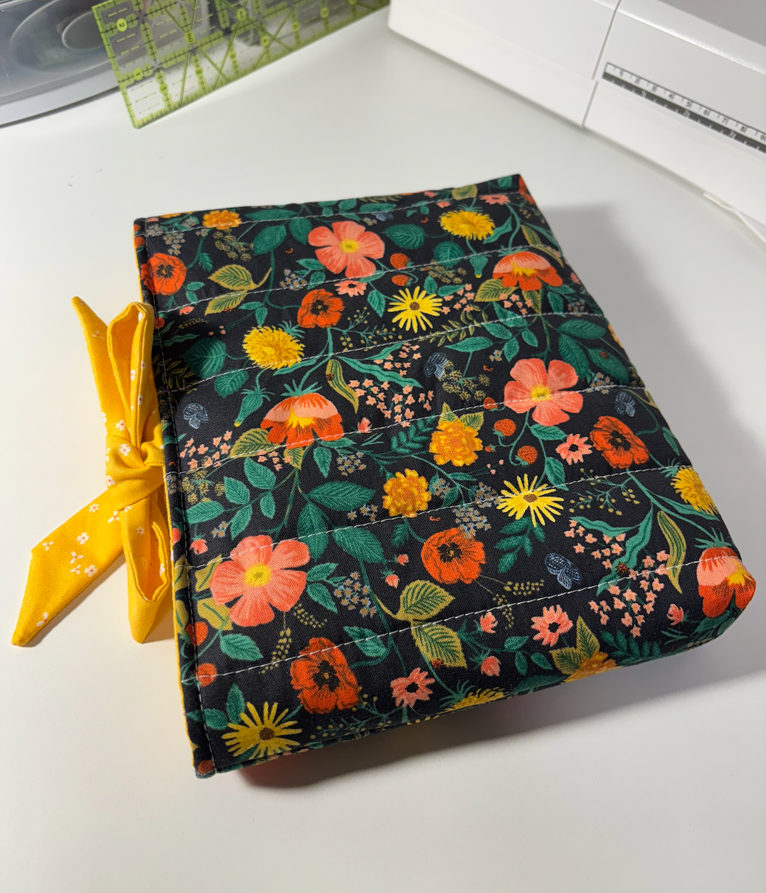 Soft Quilted Book Sleeve with Tie Close