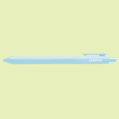 Light blue pen with &